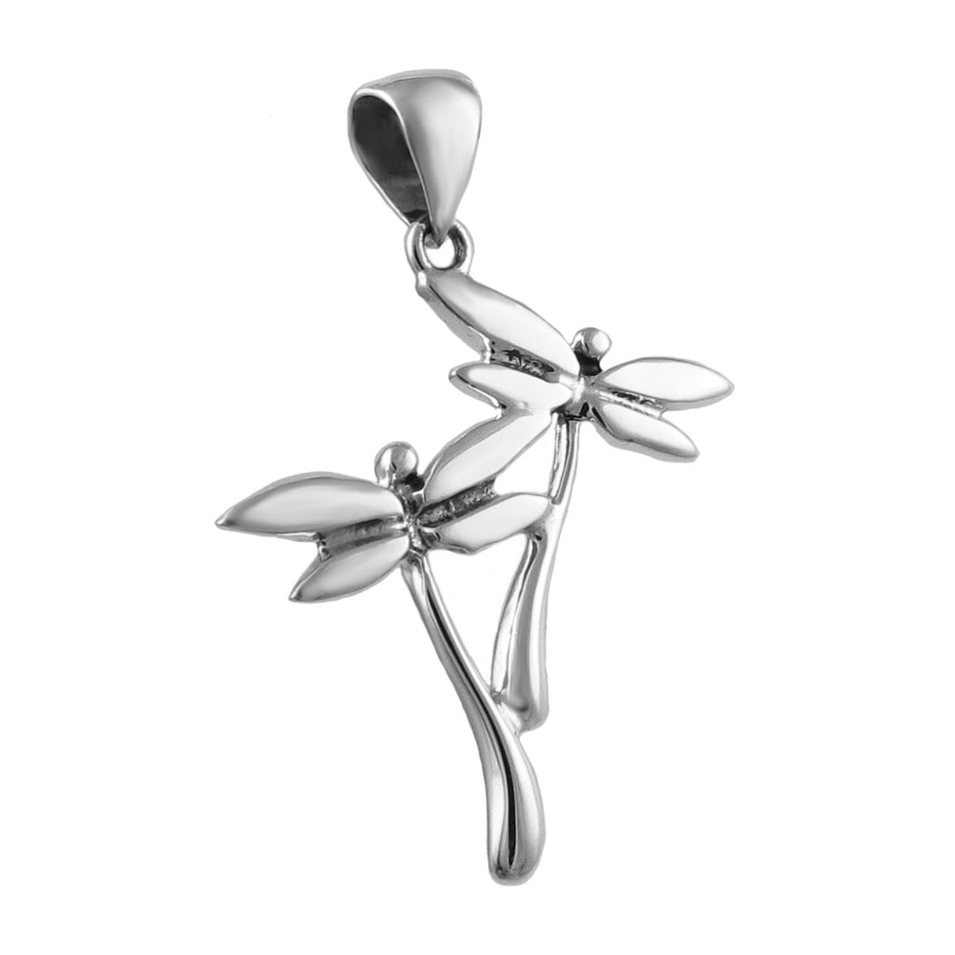 Long 925 Sterling Silver Dragonfly Pendant Necklace