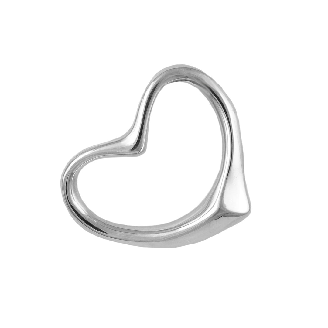 Large Solid Sterling Silver Heart Pendant