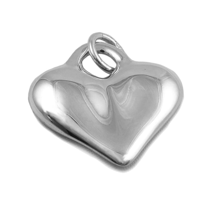 A sterling silver heart pendant jewellery on a white background. 