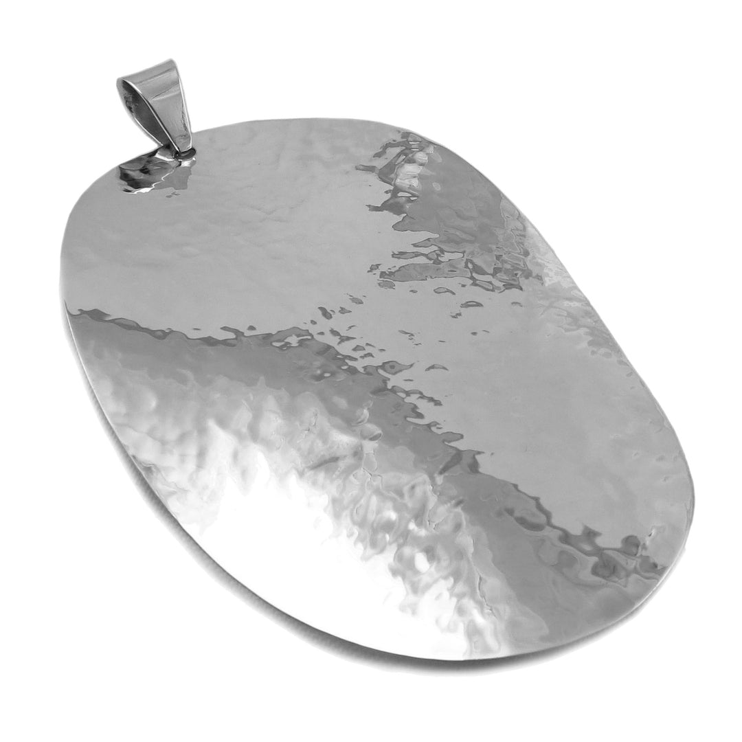 Large Solid 925 Sterling Silver Curved Drop Pendant in a Gift Box