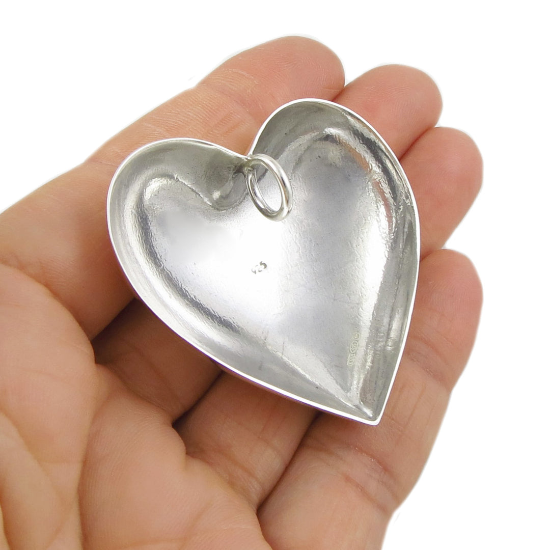 Large Love Heart Sterling Silver Pendant