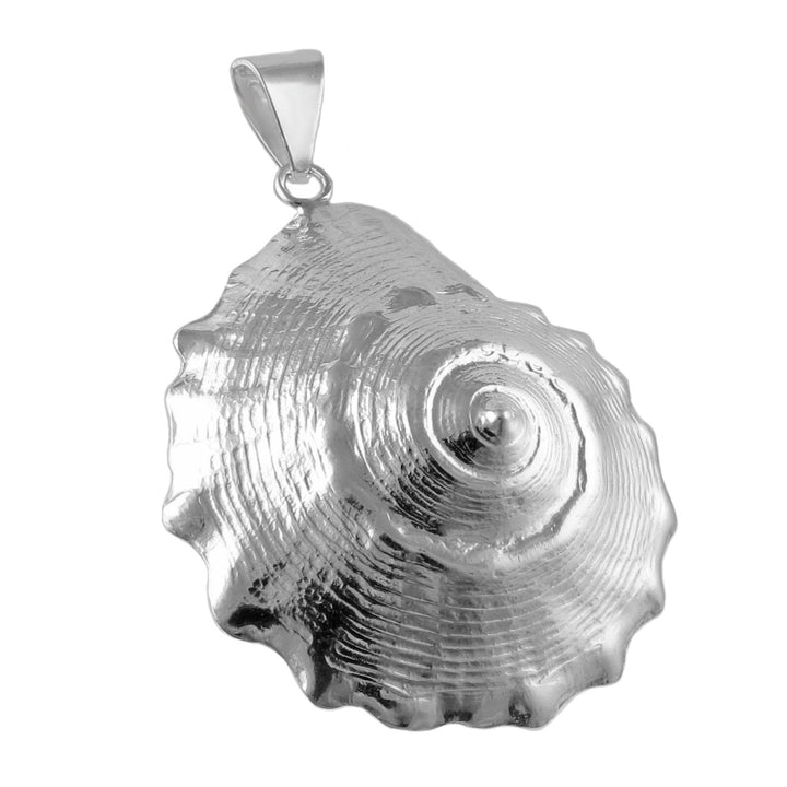 Large Nautilus Seashell 925 Sterling Silver Pendant