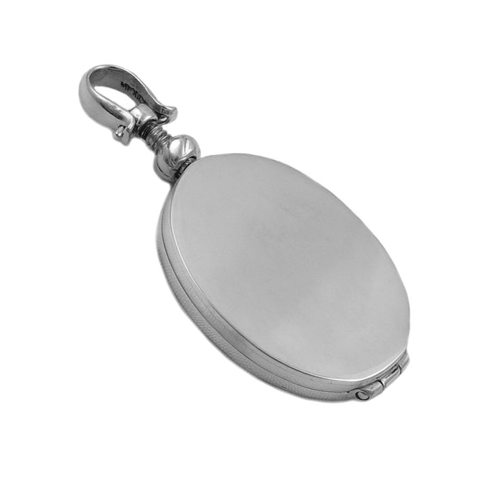 Polished Sterling 925 Silver Oval Locket Pendant
