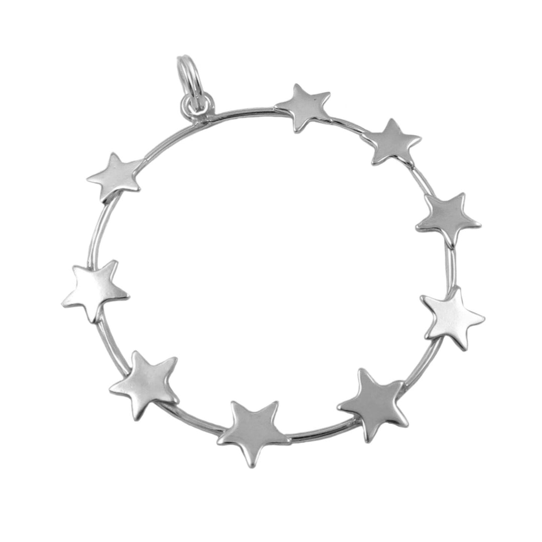 Ladies 925 silver pendant with star design on a white background