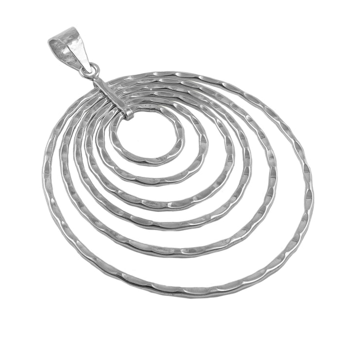 Solid Silver Circles Pendant Necklace