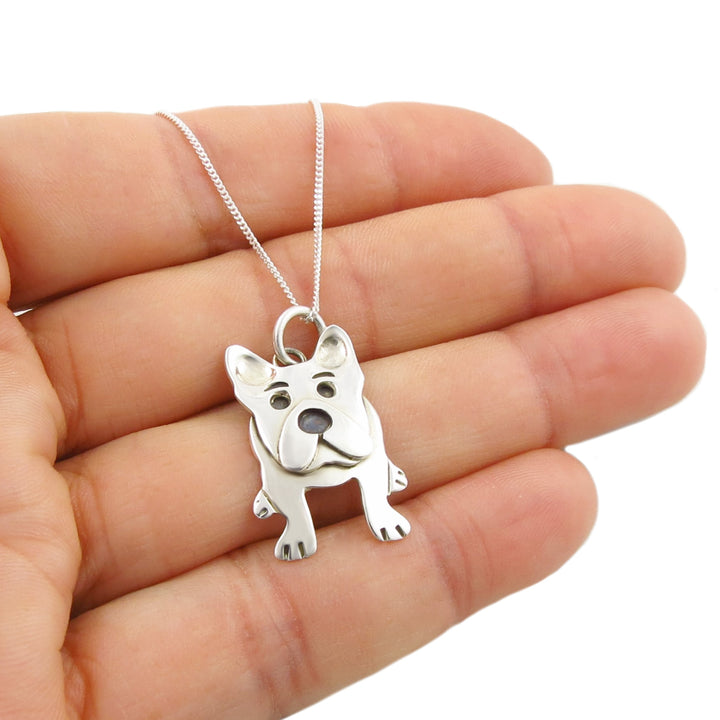 Sterling Silver French Bulldog Pendant Necklace