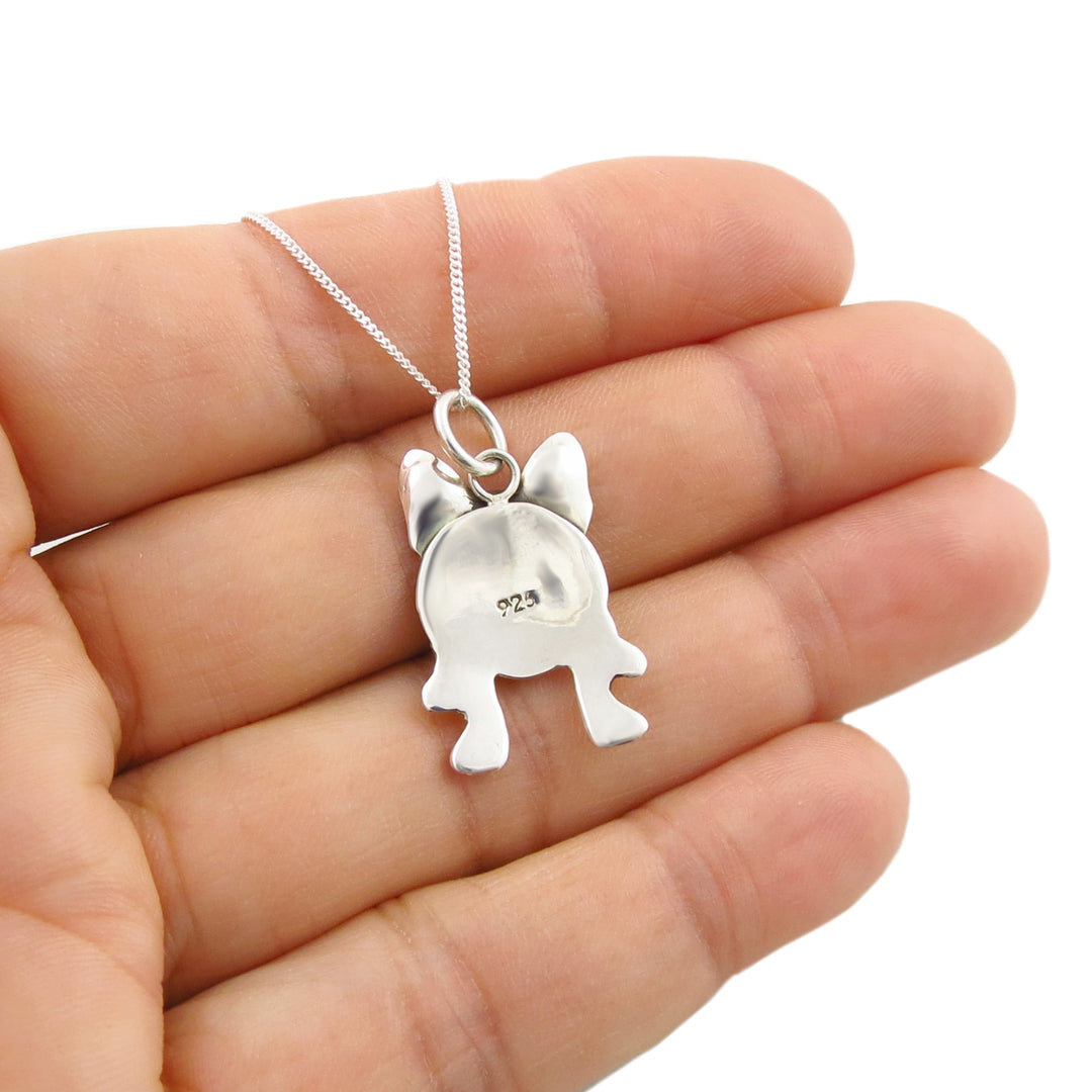 Sterling Silver French Bulldog Pendant Necklace