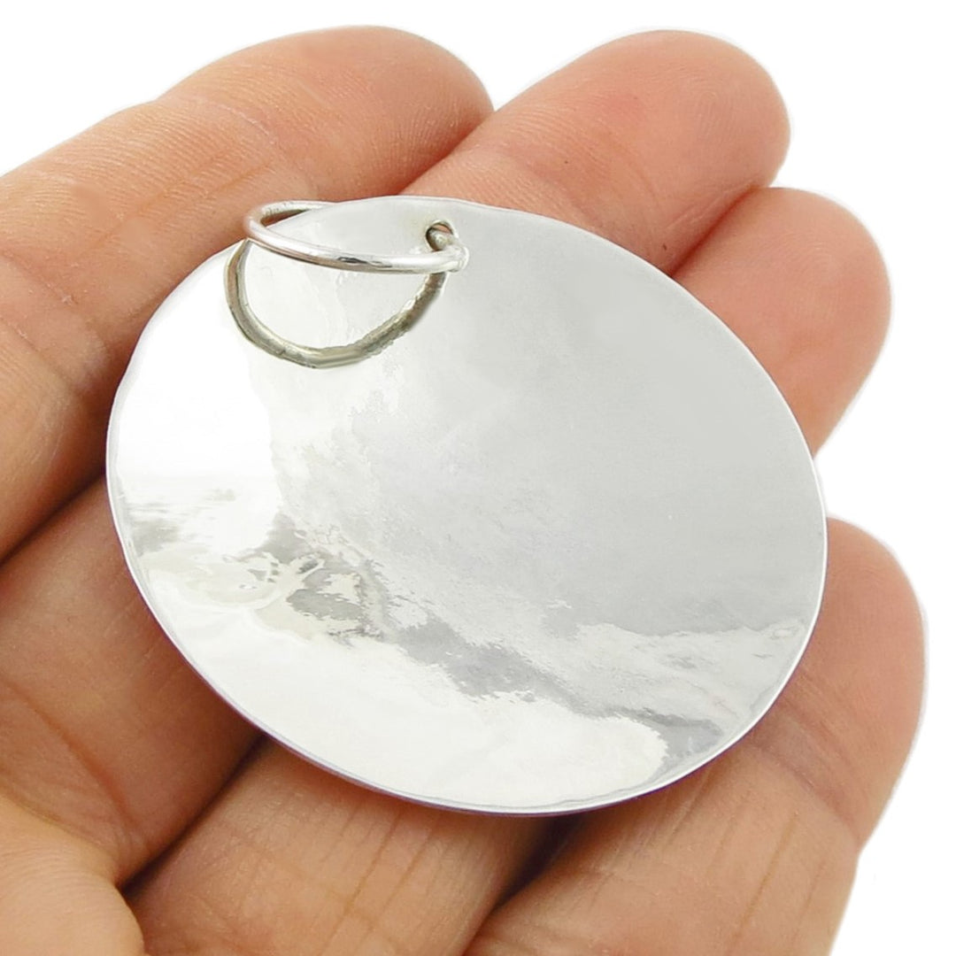 Hammered Sterling Silver Pendant Large