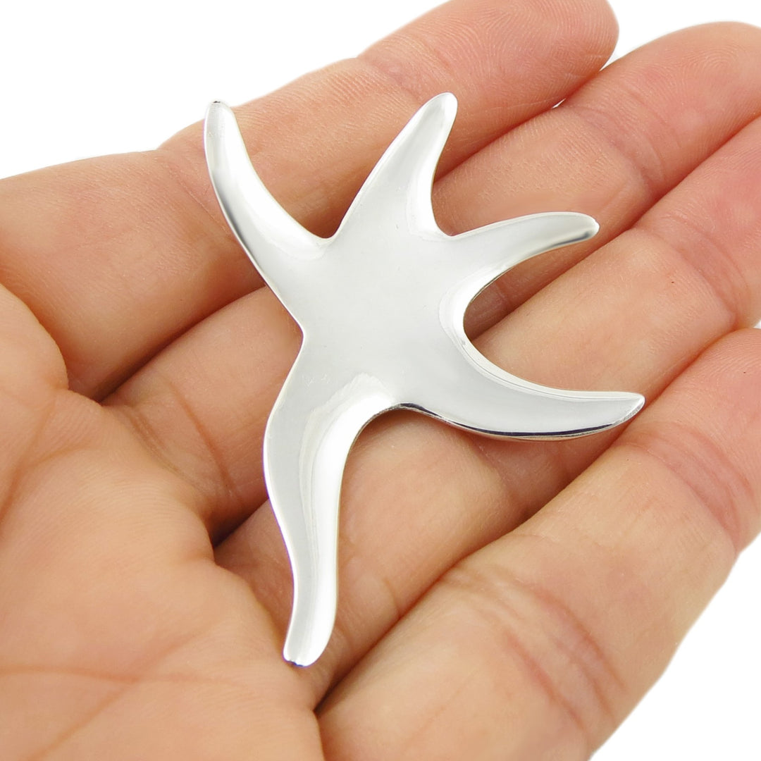 Large Nautical Sterling Starfish Pendant Necklace