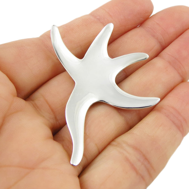 Large Nautical Sterling Starfish Pendant Necklace