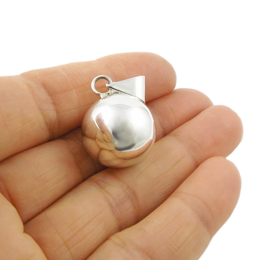 Sterling Silver Bola Chime Pendant Necklace