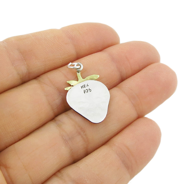 Juicy Strawberry Two Tone Pendant Necklace