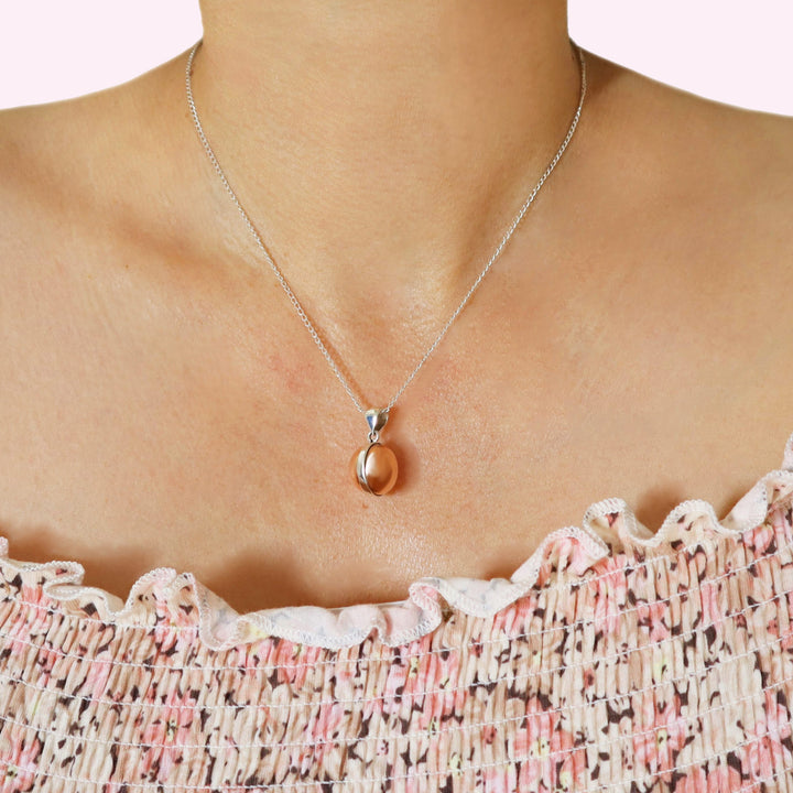 Copper and Sterling Silver Ball Pendant Necklace