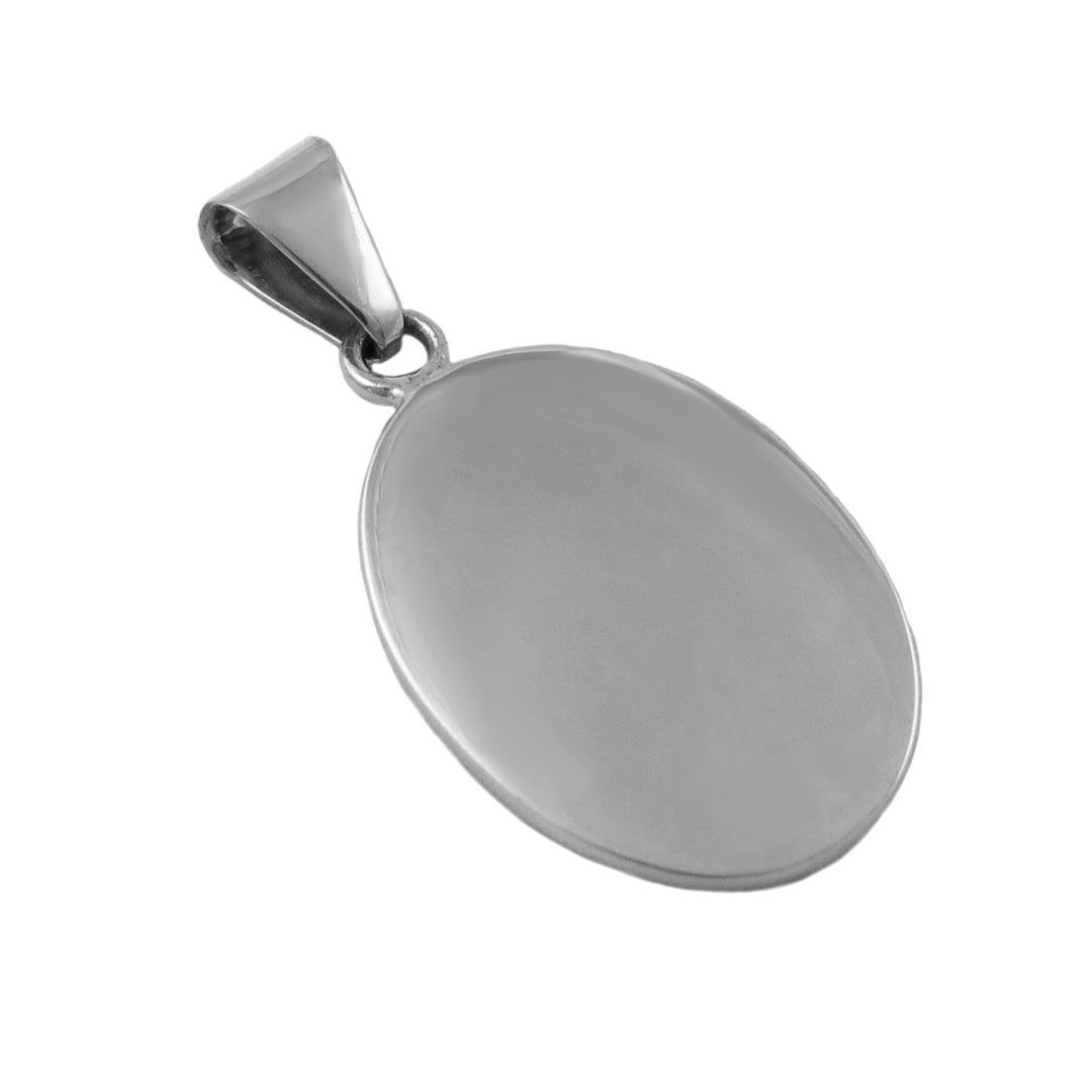 Oval Pendant Necklace in Sterling Silver