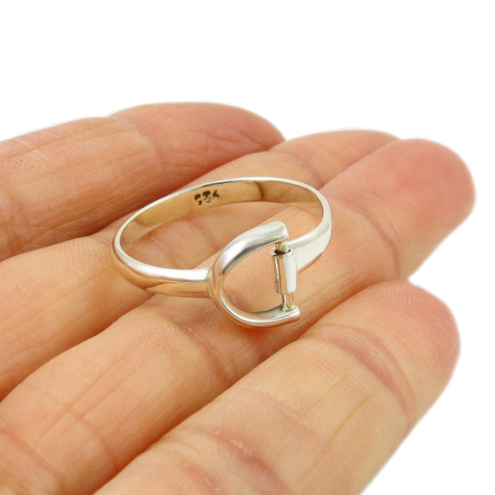 Horse Stirrup Sterling Silver Equestrian Ring