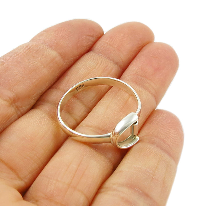 Horse Stirrup Sterling Silver Equestrian Ring