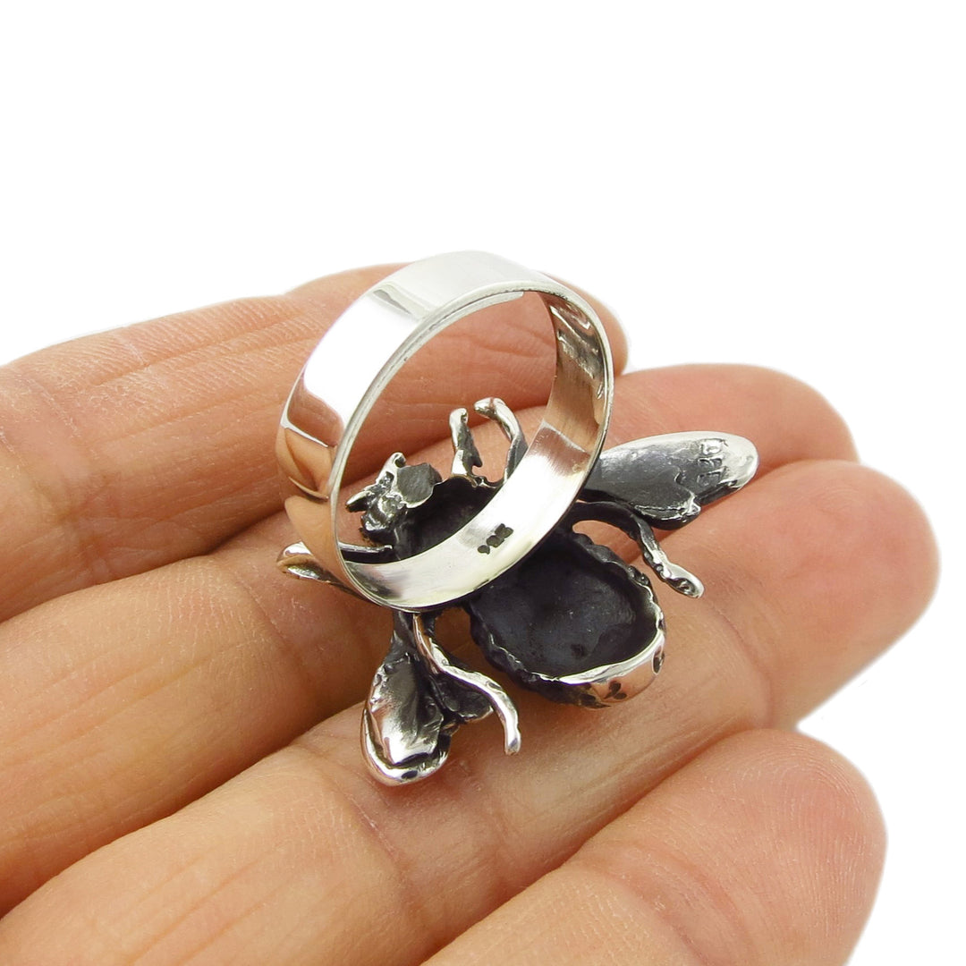 Sterling 925 Silver Bee Adjustable Size Ring