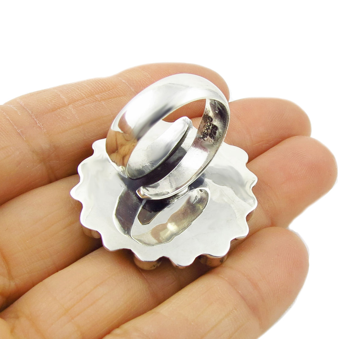 Silver Cocktail Ring Adjustable