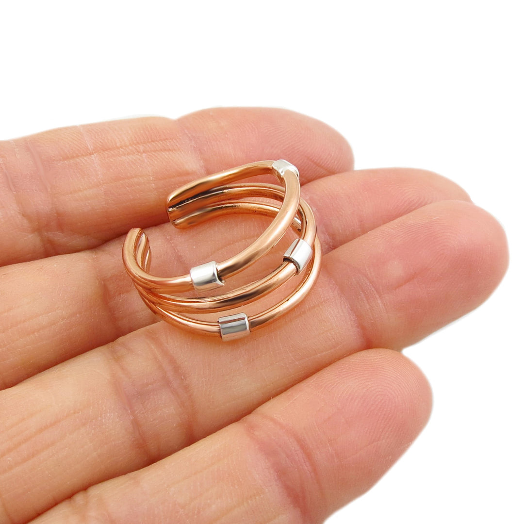 Mixed Metal Copper Ring Adjustable