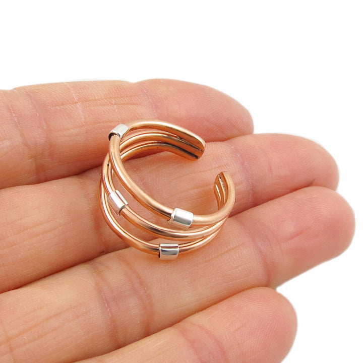 Mixed Metal Copper Ring Adjustable