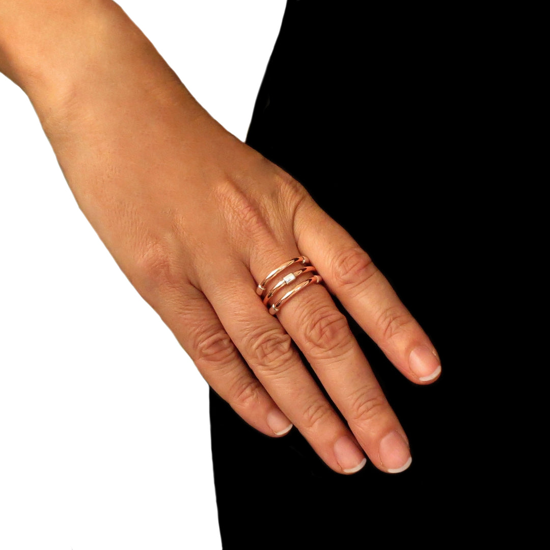 Mixed Metal Copper Ring Adjustable