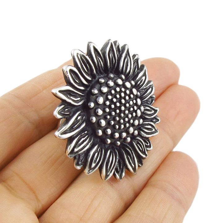 Sterling Silver Sunflower Ring