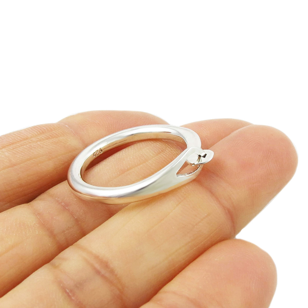 Hook and Eye 925 Sterling Silver Ring in a Gift Box