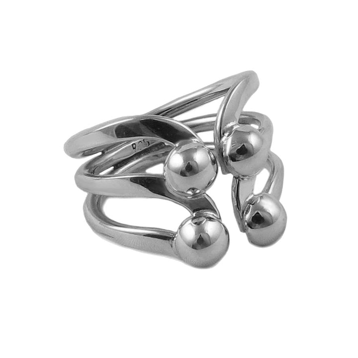 Ball Bead Split Band 925 Sterling Silver Ring Gift Boxed