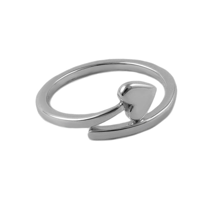 Love Heart Spiral Ring in 925 Silver