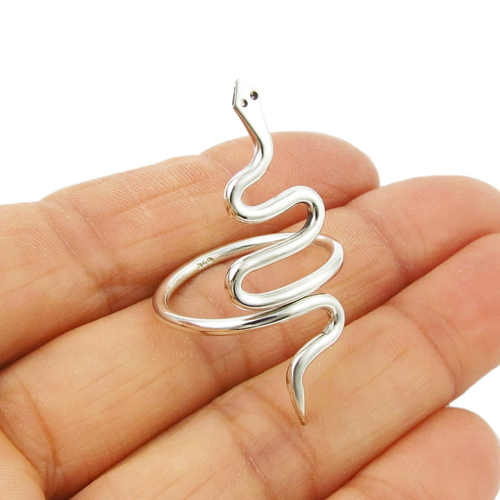 Solid 925 Sterling Silver Serpent Snake Ring