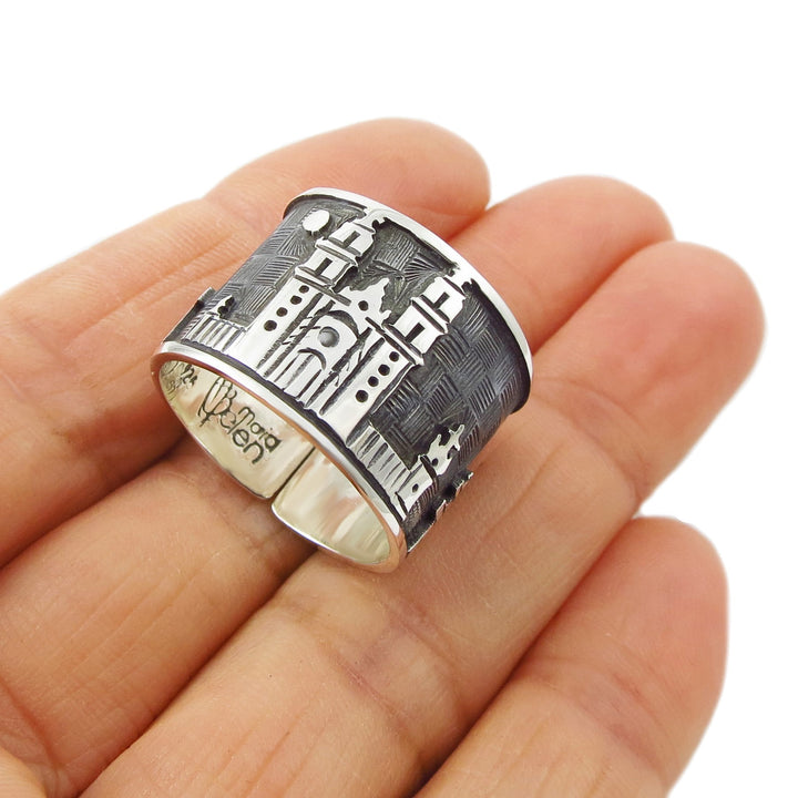 Maria Belen Sterling Silver Taxco Santa Prisca Church Ring Gift