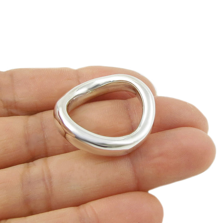 Chunky Sterling Silver Thick Curved Ring