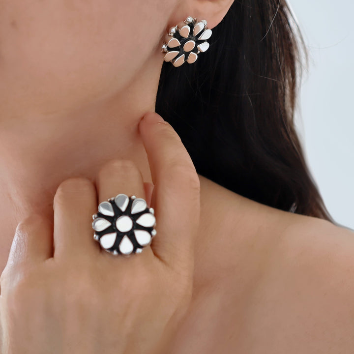 Desert Bloom Sterling Silver Flower Earrings