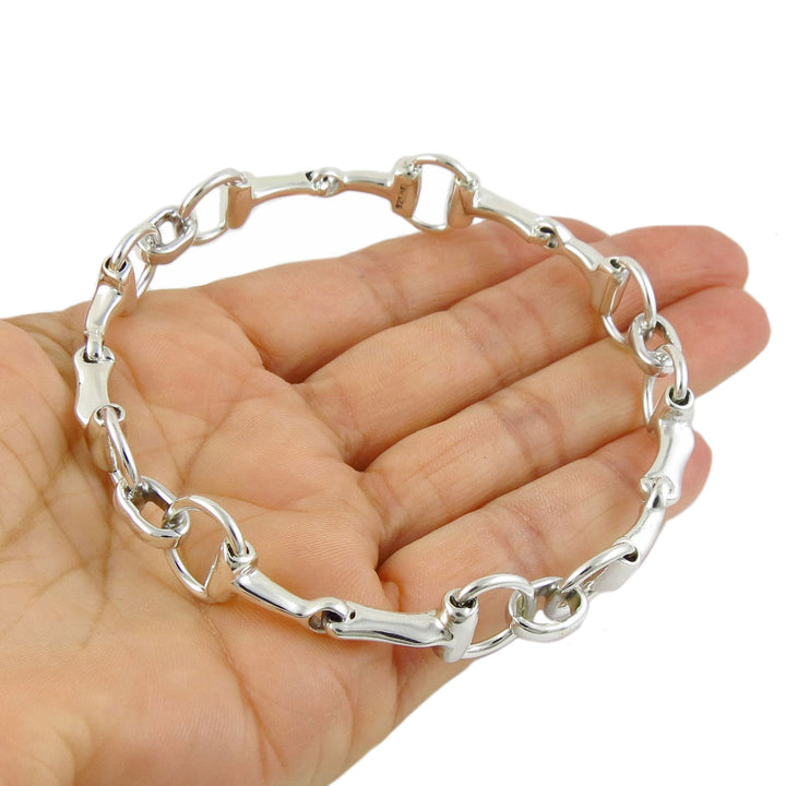 Large Horsebit Snaffle 925 Sterling Silver Bangle