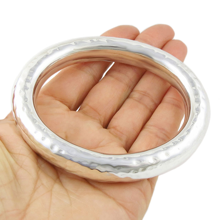 Chunky Sterling Silver Circle Bangle