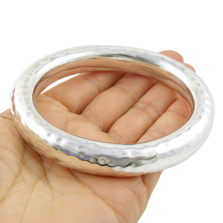 Chunky Sterling Silver Circle Bangle