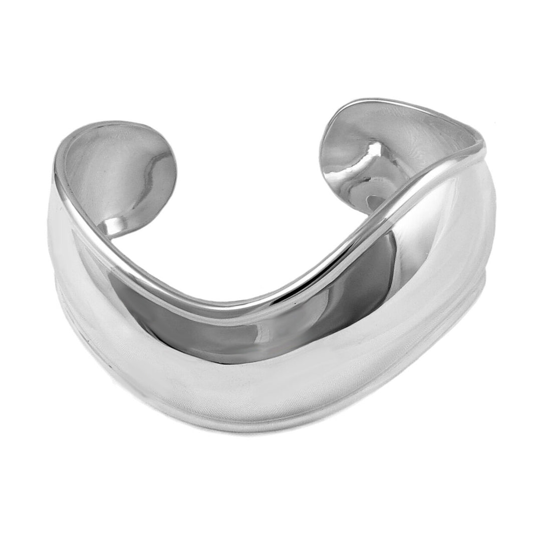 Curved Sterling Silver Bracelet Cuff