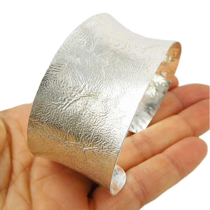 Maria Belen Sterling Silver Crumpled Silver Bracelet