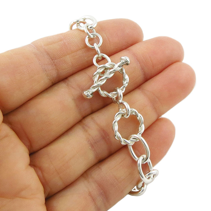 Adjustable Sterling Silver Chain Bracelet