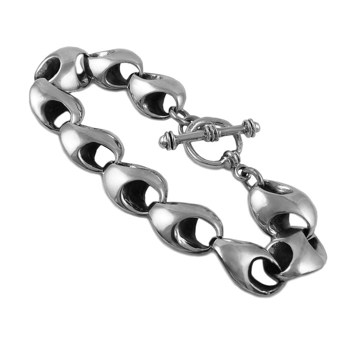 Heavy Organic Sterling Silver Chain Bracelet