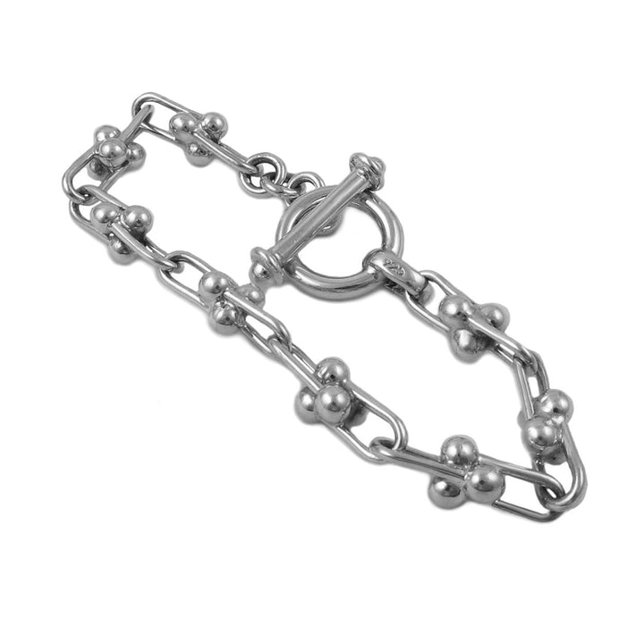 Chunky Solid 925 Sterling Silver Gauge Link Bracelet