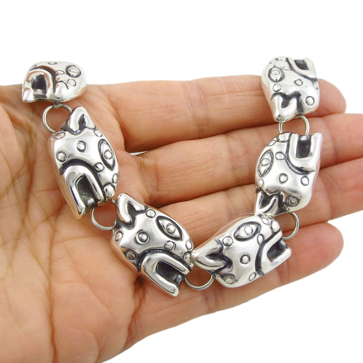 Jaguar Link Bracelet in Sterling Silver