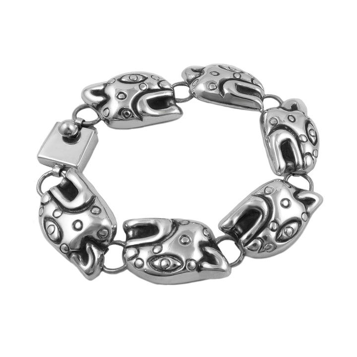 Jaguar Link Bracelet in Sterling Silver