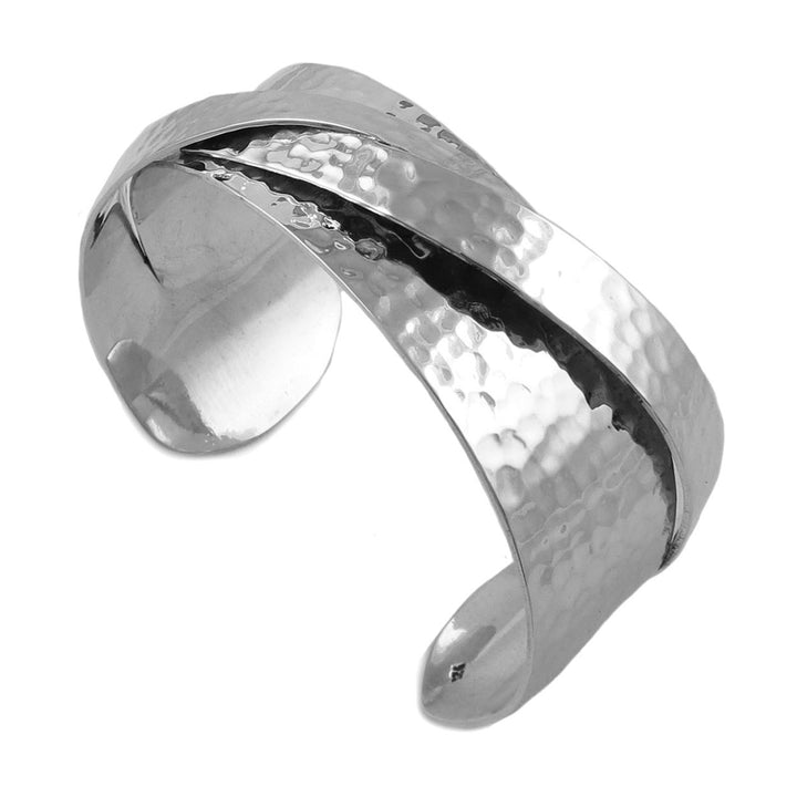 Modern 925 Sterling Silver Solid Twisted Bracelet Cuff