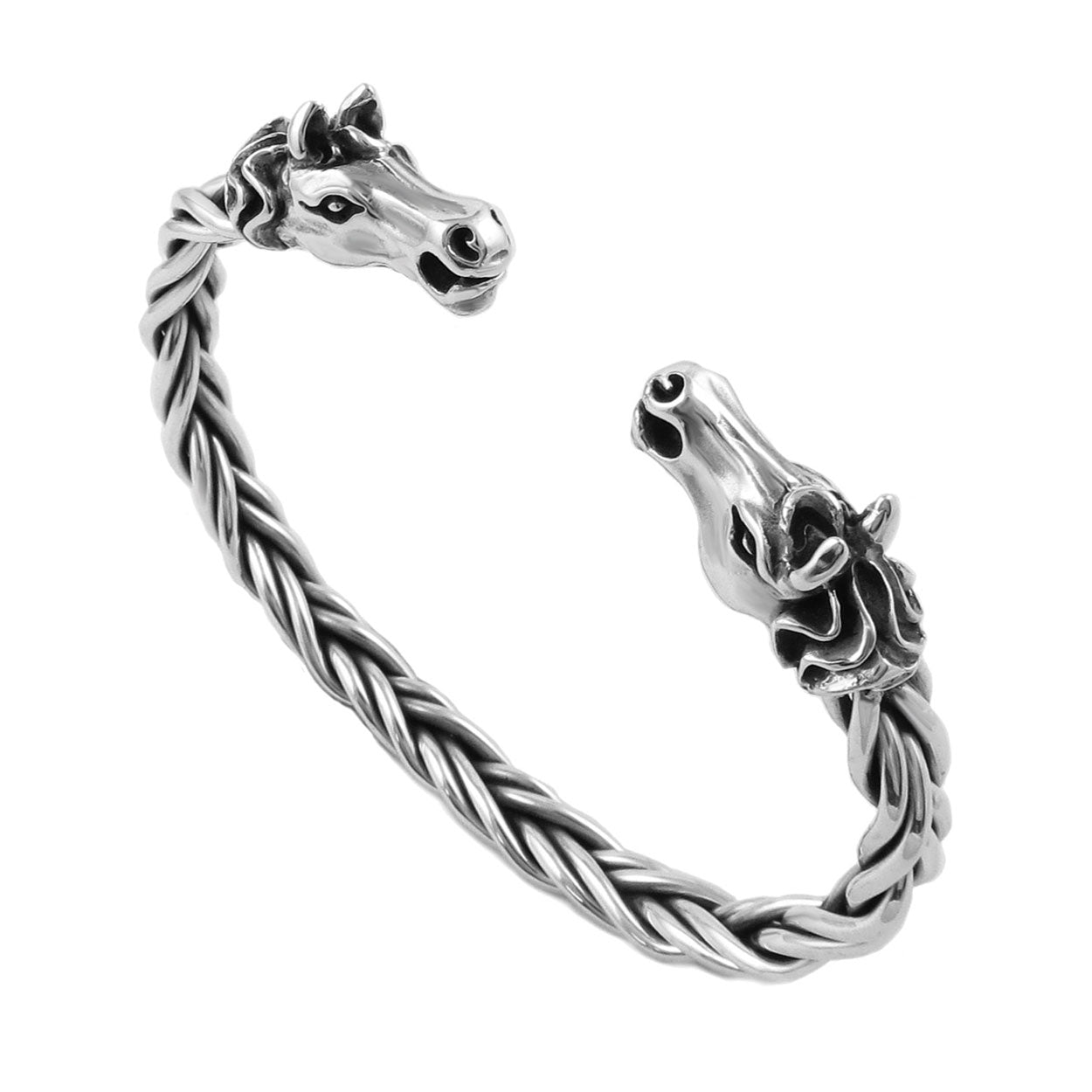 Statement Sterling Silver Equestrian Horse Head Bracelet