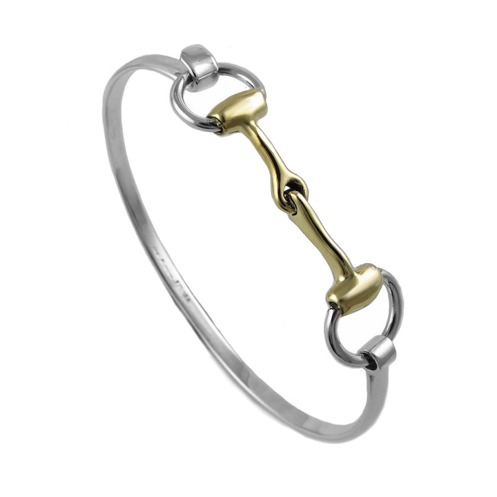 Two Tone Sterling Silver Double Snaffle Clip Bracelet