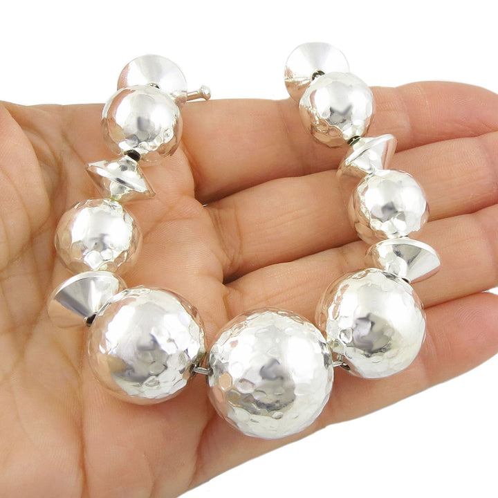 Sterling Silver Ball Bead Bracelet Large