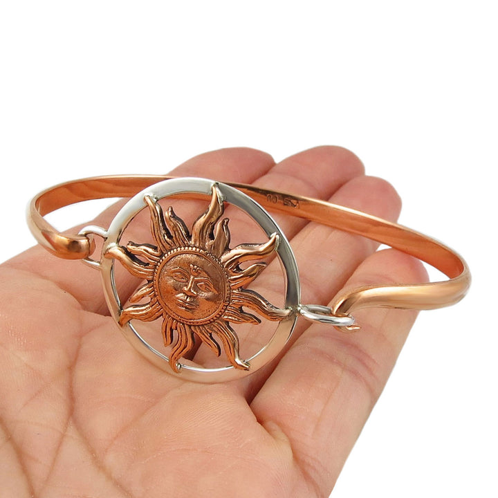 Copper and Silver Sun Bracelet