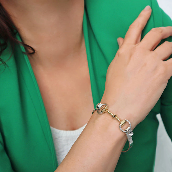 Sterling Silver Front Clip Horsebit Snaffle Bracelet