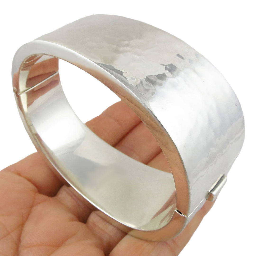 Bold Hinged Sterling Silver Cuff Bracelet